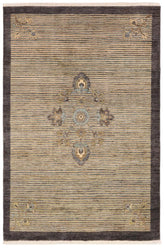handmade Modern Kafkaz Gray Blue Hand Knotted RECTANGLE 100% WOOL area rug 5  x 7